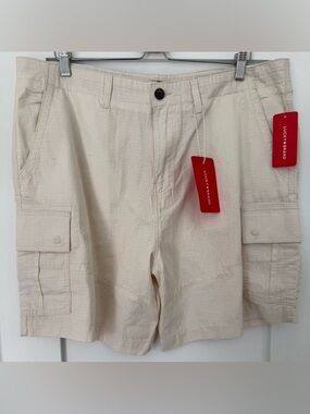 Lucky Brand Cargo Shorts BNWT 38 🌴 Men’s Cream Utility Summer Casual Pockets